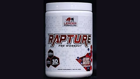 Rapture pre-workout packaging in berry mojito flavor