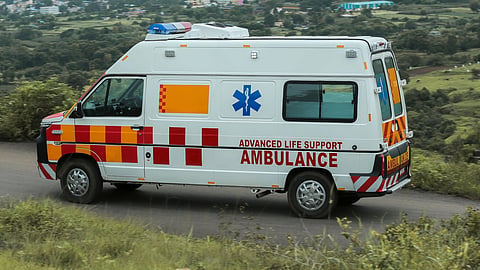 Ambulance on road.