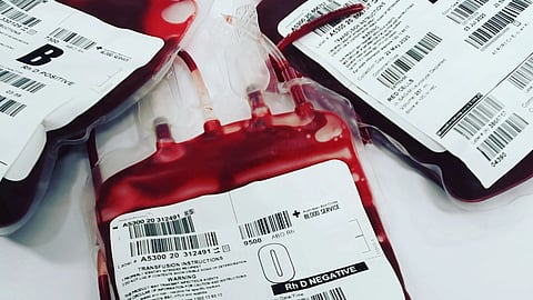 Detailed view of blood bags in Adelaide, ideal for medical and transfusion themes