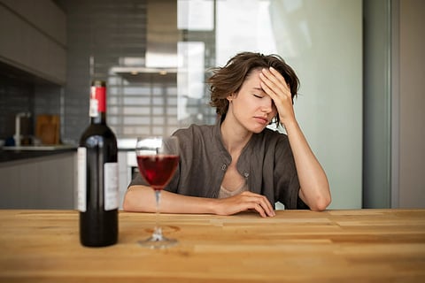 Woman struggling with sobriety 