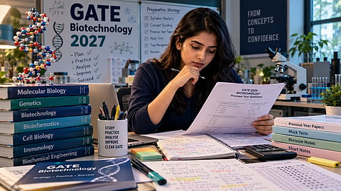 young Indian biotechnology graduate studying for GATE Biotechnology