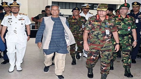 রাজবাড়িতে প্রধান উপদেষ্টা ড. ইউনুস। সংগৃহিত ছবি।