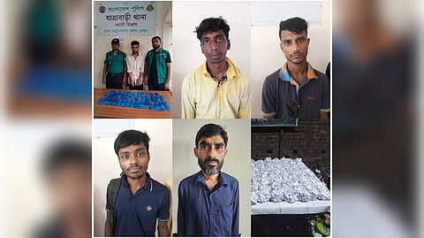 ১৩,৫০০ পিস ইয়াবা ও ছয় কেজি ৮০০ গ্রাম গাঁজাসহ গ্রেফতার ০৪