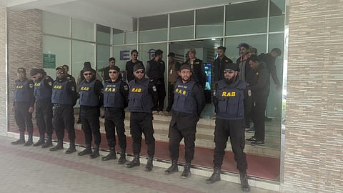 নির্বাচন কমিশনে তারেক রহমানের আগমন উপলক্ষে নিশ্ছিদ্র নিরাপত্তা