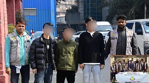 ৩৬৩টি আইফোন, আইফোনের খুচরা যন্ত্রাংশ, বিদেশি মদ ও নগদ অর্থসহ ০৩ চাইনিজ নাগরিক গ্রেফতার