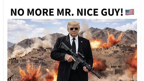 ইরানকে হুঁশিয়ারি দিয়ে অস্ত্র হাতে ছবি পোস্ট ট্রাম্পের