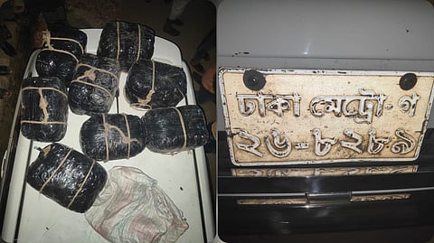 ৩২ কেজি গাঁজাসহ একটি প্রাইভেটকার জব্দ করেছে মুগদা থানা পুলিশ