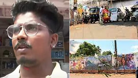 റോഡ് നിർമ്മാണത്തിനായി വഴിയടച്ചു കെട്ടിയ  കയർ കഴുത്തിൽ കുരുങ്ങി; യുവാവിന് പരിക്ക് 