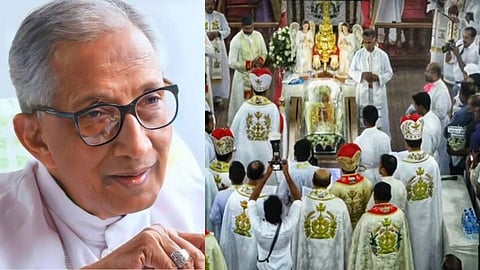 ചങ്ങനാശേരി അതിരൂപത മുൻ ആർച്ച് ബിഷപ്പ് മാർ ജോസഫ്  പൗവത്തിലിന്റെ സംസ്കാര ശുശ്രൂഷകൾ ആരംഭിച്ചു