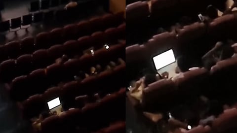 വർക്ക് ഫ്രം തിയെറ്റർ: സിനിമ കാണുന്നതിനിടെ ജോലി ചെയ്യുന്ന ടെക്കിയുടെ വീഡിയോ വൈറൽ