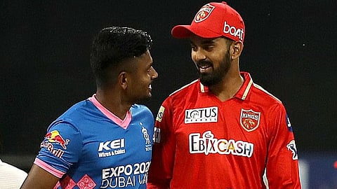 സഞ്ജു സാംസണും കെ.എൽ. രാഹുലും ഐപിഎൽ മത്സരത്തിനിടെ.