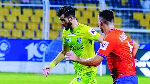 കേരള ബ്ലാസ്റ്റേഴ്സ് - എഫ് സി ഗോവ മത്സരത്തിൽ നിന്ന്.