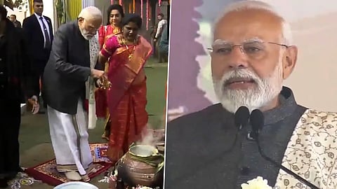 PM Modi attended the Pongal celebration organized at residence of Minister L Murugan