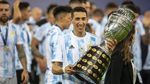 Angel Di Maria with Copa America trophy