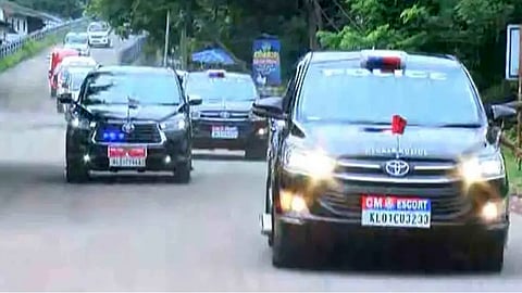 private bus in custody for driving into CM pinarayi vijayan convoy; case registered 