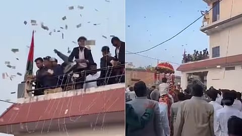 Groom's family showers Rs 20 lakh cash during wedding celebration viral video