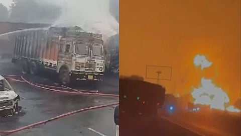 5 killed as chemical laden truck crashes at jaipur