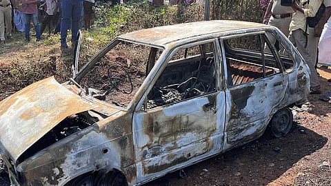 car fire in thodupuzha one death