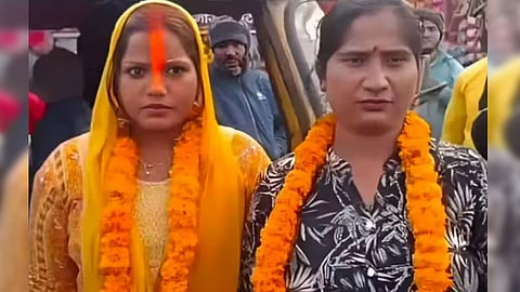 Fed up with abusive husbands, 2 women marry each other