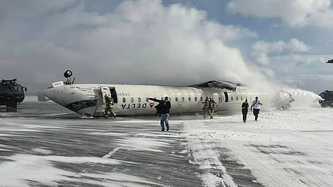 plane crashes at canada's Toronto Pearson Airport
