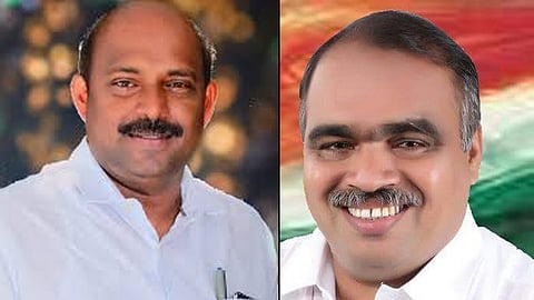m liju and dcc president b babu prasad fall into the sea