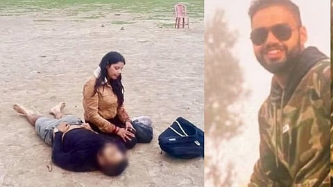 pahalgam terror attack young woman moans beside her husbands body