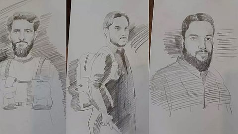 sketches of 3 terrorists behind pahalgam attack released
