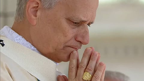 Pope Leo XIV wears the ring of the great monk