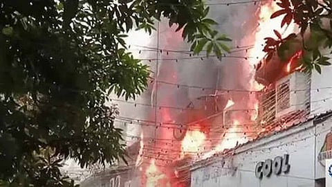 Massive fire breaks out at shop at new bus stand in Kozhikode