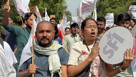 Police stop SFI's march to Israeli embassy in Delhi to protest Israel's attack on Gaza
