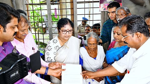 Minister R. Bindu says Bindus house will be completed under the leadership of NSS