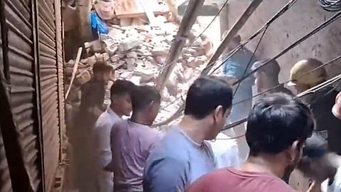 4-storey building collapses in Delhi, some people feared trapped
