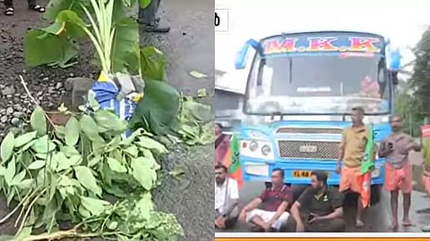 biker dies after falling into pothole on road; protest