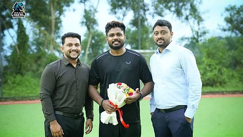Sanju and Sally Samson arrive at Kochi Blue Tigers training camp