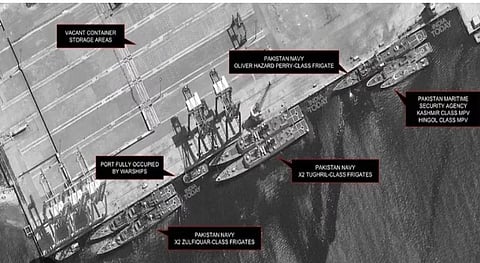 Satellite images show Pakistani warships hidden near Iranian border