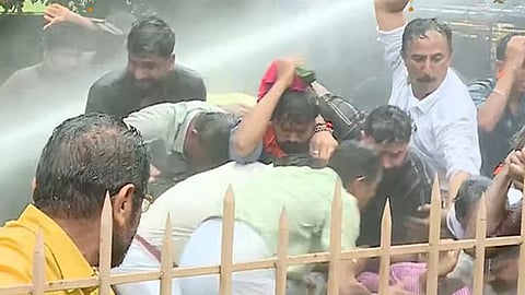 bjp protest march against rahul mamkootathil mla