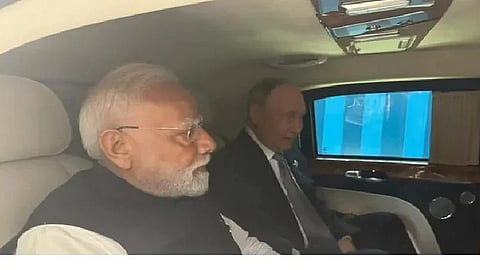Modi and Putin travel in the same car