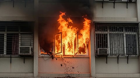 Massive Fire Breaks Out in 24-Storey Building in mumbai