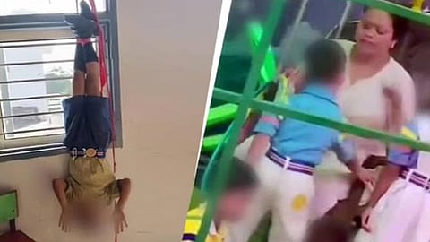 7 year old boy tied upside down  beaten hariyana school