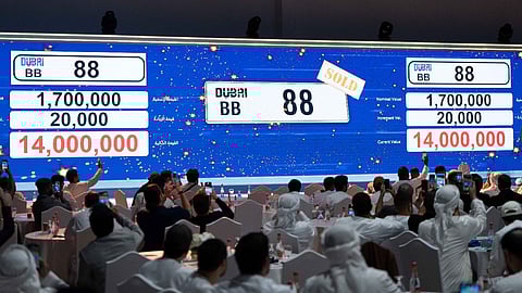 Vehicle number plate auction: Dubai RTA raises nearly 100 million dirhams