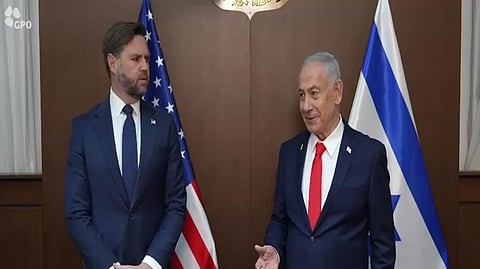 Vance at the Prime Minister's Office in Jerusalem on Wednesday