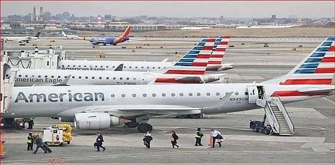 8700 flights delayed in America on Sunday