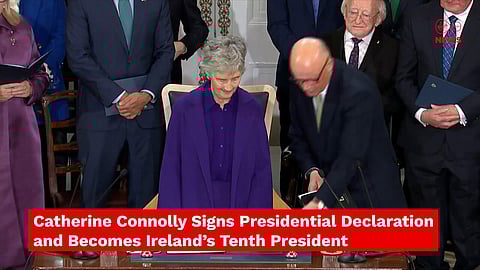 Catherine Connolly takes office