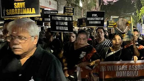
Protest against Sabarimala gold looting