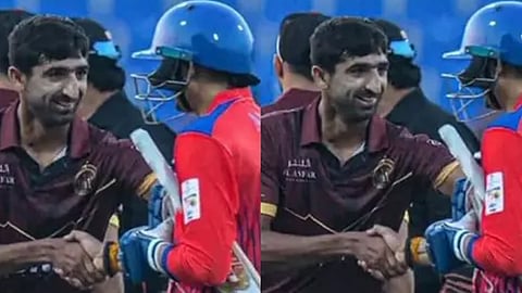 harbhajan singh shakes hand with pakistan cricketer in abu dhabi t10 league