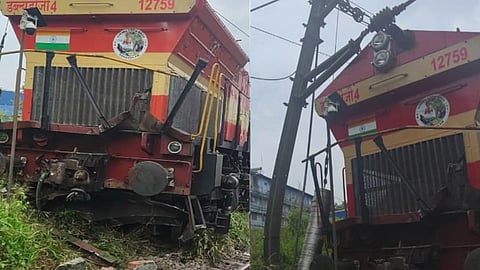 goods train derails in kalamassery