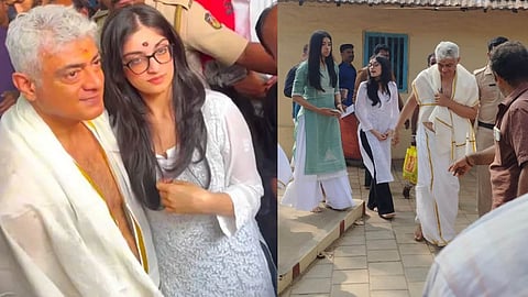 actor ajith kumar visit family temple in palakkad