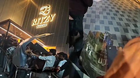 vijay fans disruption, sivakarthiyakan film poster torn