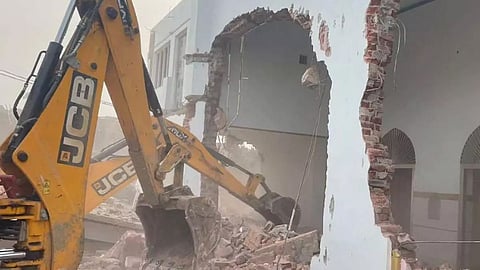 bulldozer raj, demolish moques and madarassa