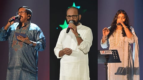 മലയാളികൾക്ക് മറക്കാനാവാത്ത എട്ട് അനശ്വര നാടകഗാനങ്ങൾ - യുഎഇയിലെ അജ്മാനിൽ നടത്തിയ 'വെള്ളിനക്ഷത്രമേ നിന്നെ നോക്കി' എന്ന പരിപാടിയിൽനിന്ന്.